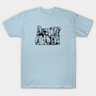 Rock Climbing Oregon Rock Climber State Map Climb Art T-Shirt